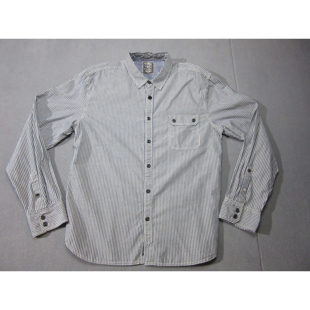 Monarchy Shirt Mens 2XL Blue White Striped Casual Button Up Office Career